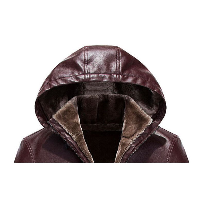 Veste Chaude À Capuche Coupe-vent Avec Fermeture Éclair Pour Homme