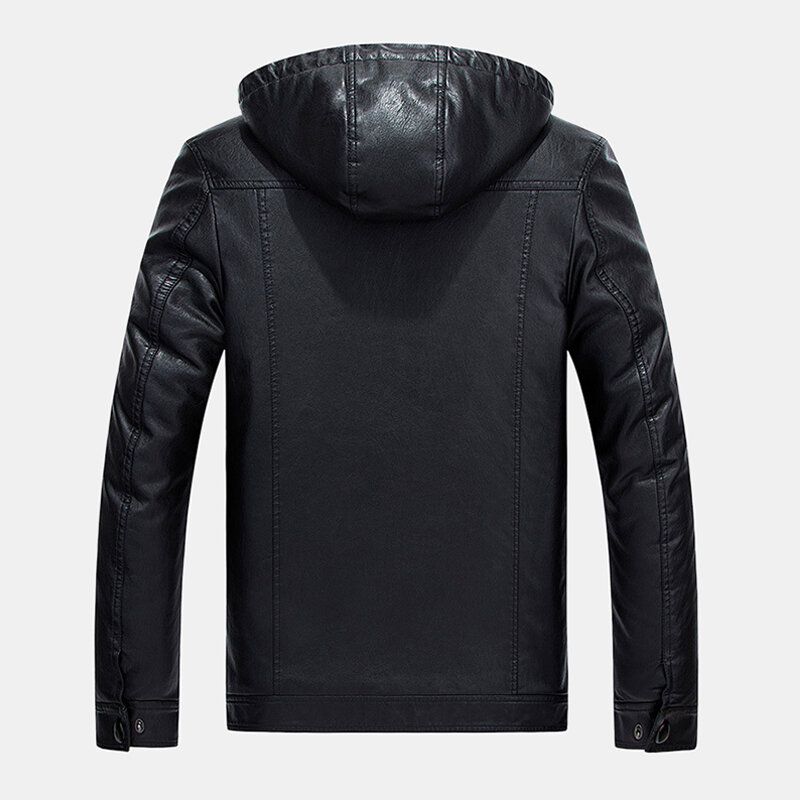 Veste Chaude À Capuche Coupe-vent Avec Fermeture Éclair Pour Homme