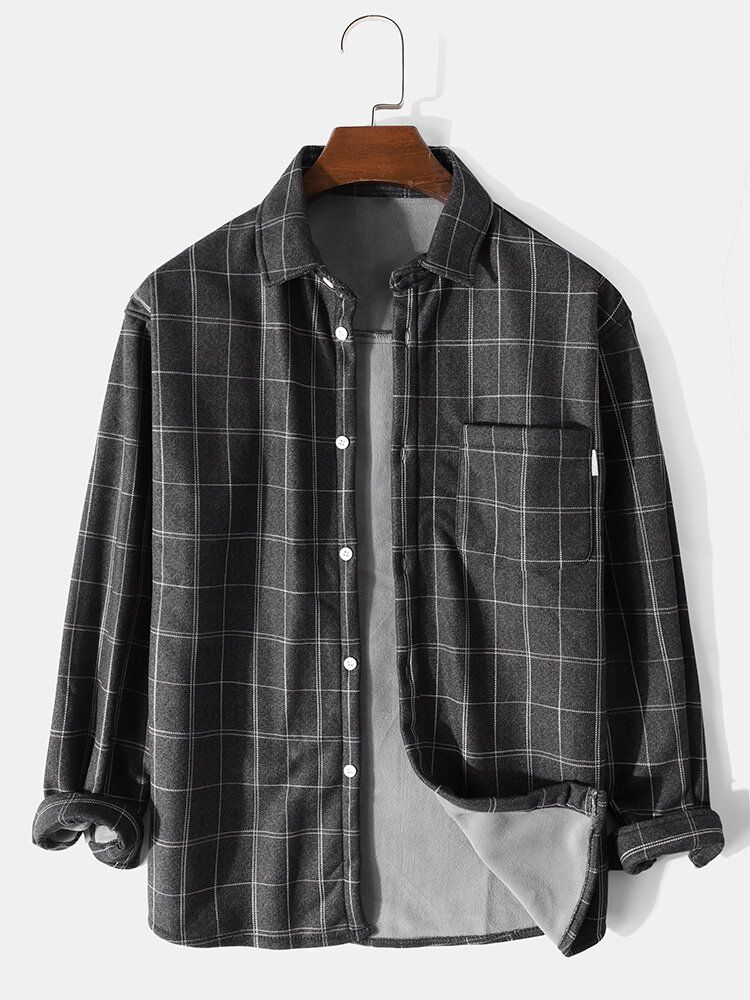 Veste De Chemise Chaude À Manches Longues Pour Hommes