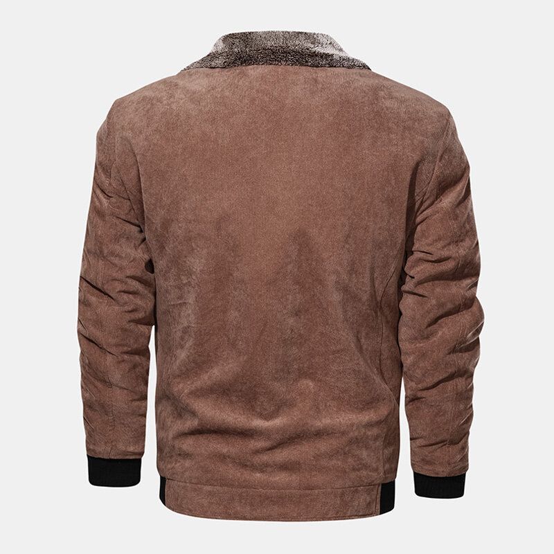 Veste À Col Rabattu Chaud En Velours Épais Vintage Pour Homme