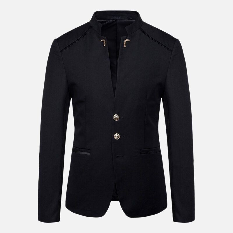 Veste De Costume Slim À Col Montant Pour Homme Blazers