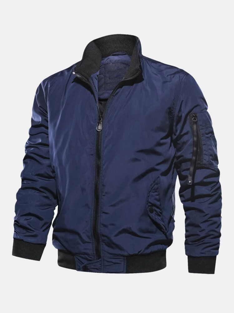 Veste Coupe-vent Coupe-vent Avec Poche Latérale Zippée Pour Homme