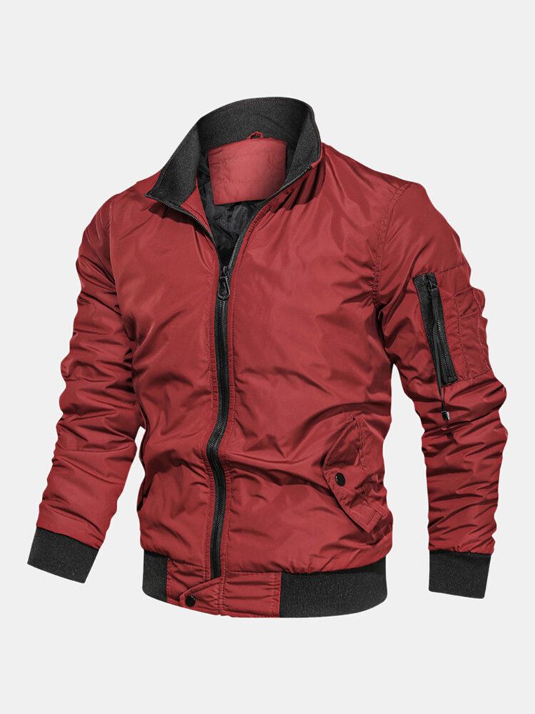 Veste Coupe-vent Coupe-vent Avec Poche Latérale Zippée Pour Homme