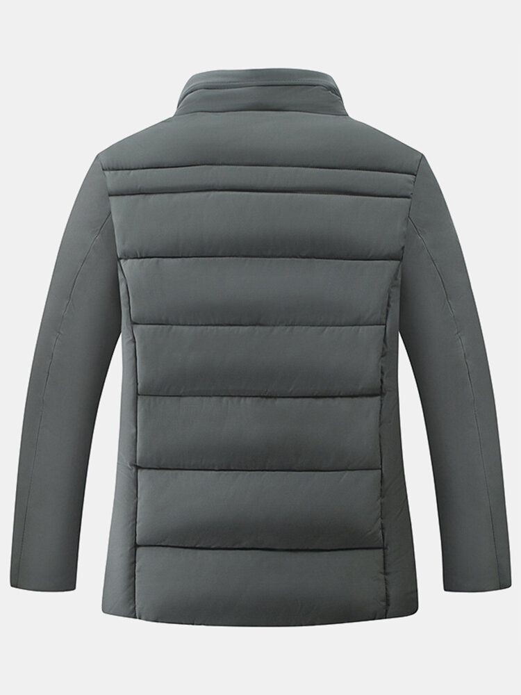 Veste En Duvet Avec Poche À Col Montant Et Couleur Unie Pour Hommes