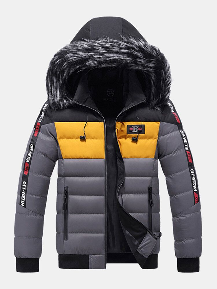 Veste En Duvet À Capuche Amovible Avec Poche Latérale Pour Homme