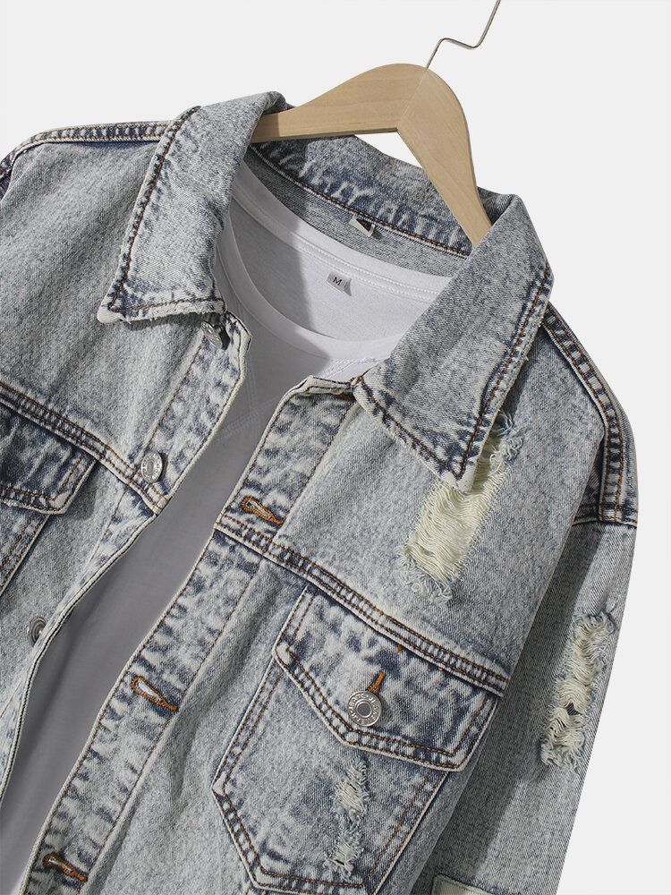 Veste En Jean Décontractée En Coton Décontracté Pour Homme