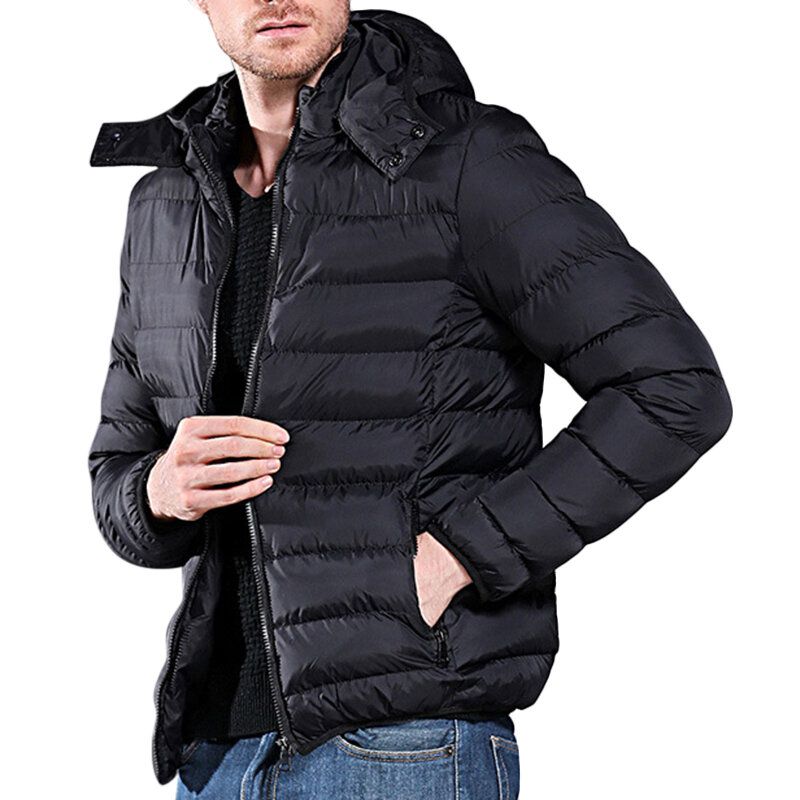 Veste Matelassée Chaude Et Coupe-vent À Capuche Pour Homme