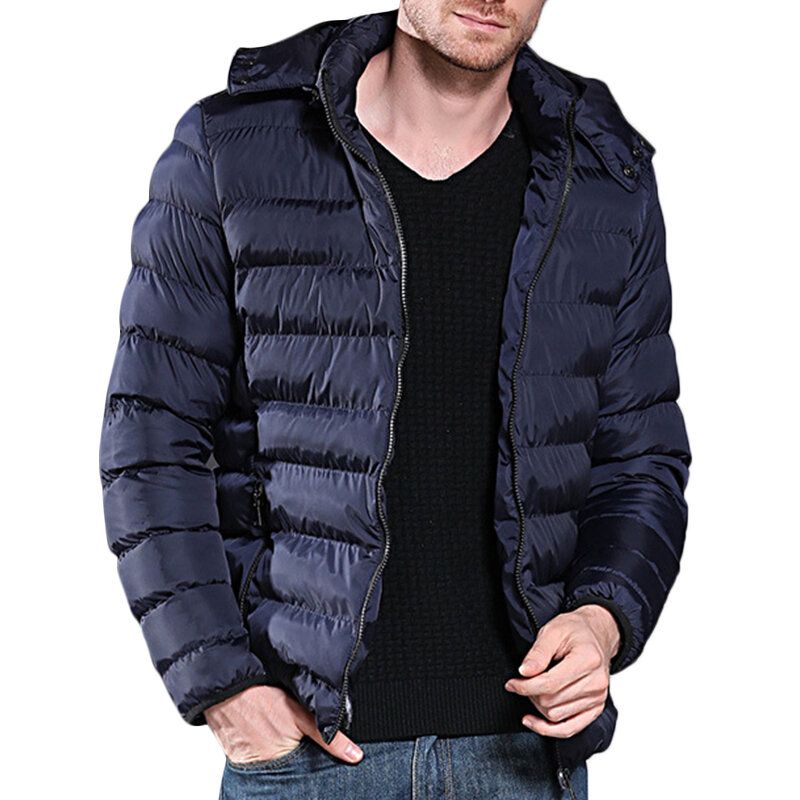 Veste Matelassée Chaude Et Coupe-vent À Capuche Pour Homme