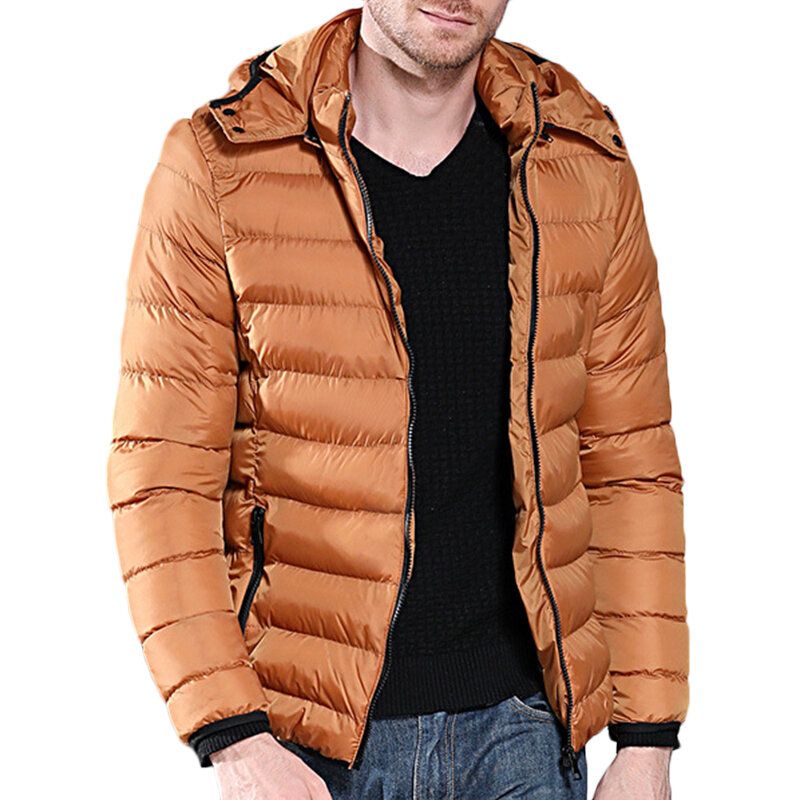 Veste Matelassée Chaude Et Coupe-vent À Capuche Pour Homme