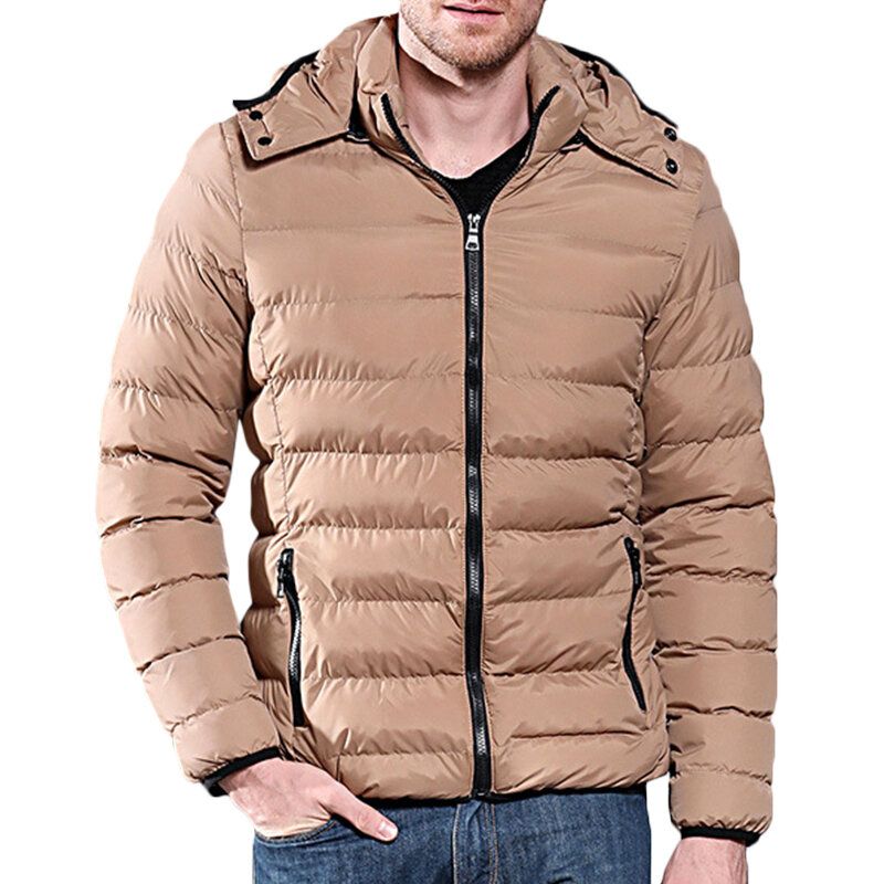 Veste Matelassée Chaude Et Coupe-vent À Capuche Pour Homme