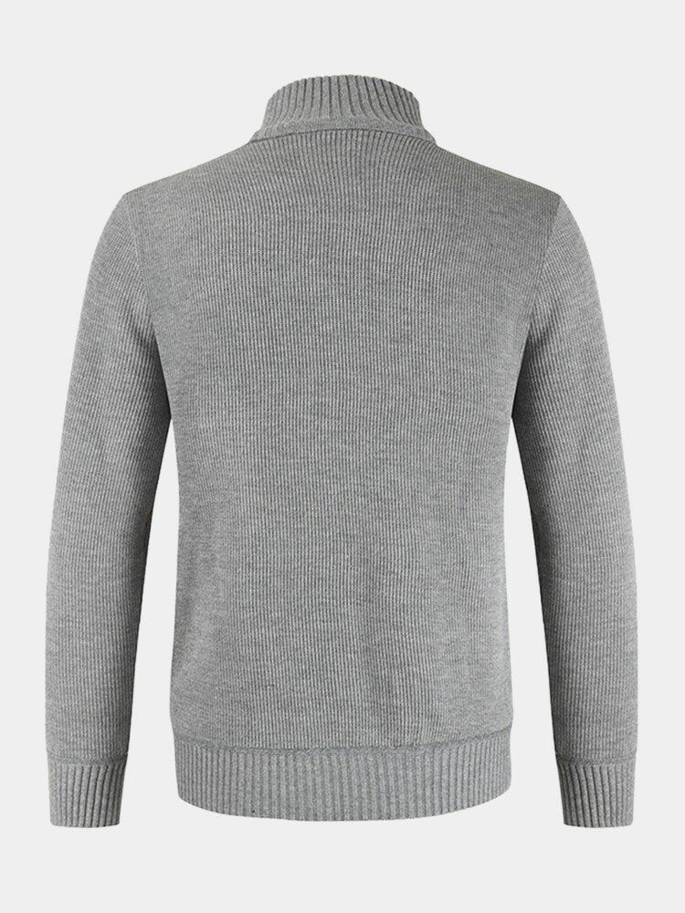 Veste Pull En Tricot À Manches Longues Avec Fermeture Éclair Pour Homme