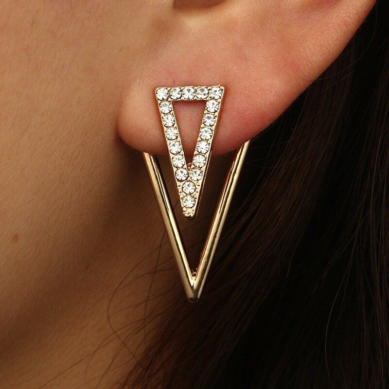 Vintage Triangle Boucle D'oreille Strass Hallow Boucles D'oreilles Avant Boucles D'oreilles Suspendues Pour Les Femmes