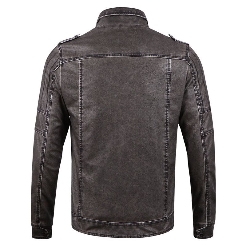 Winter Fleece Warm Pu Faux Leather Motorcycle Biker Jacket