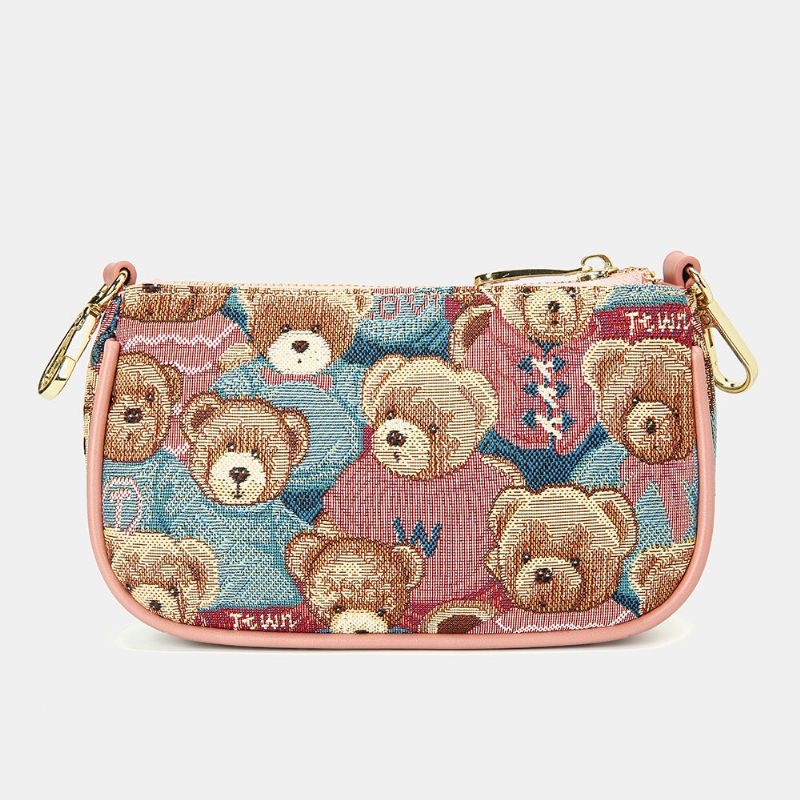 Women Bear Pattern Casual 3 Pcs Wallet Crossbody Bag